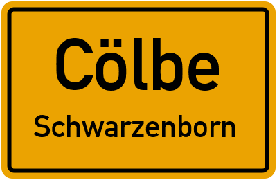 Ortsschild Cölbe Schwarzenborn