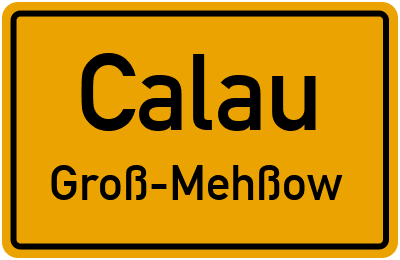 Straßenverzeichnis Calau Groß-Mehßow