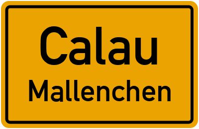 Straßenverzeichnis Calau Mallenchen