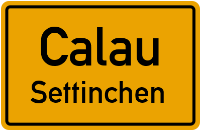 Straßenverzeichnis Calau Settinchen