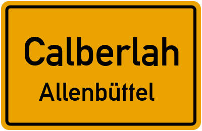 Ortsschild Calberlah Allenbüttel