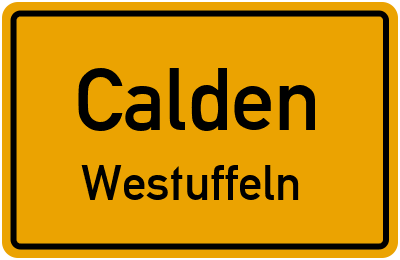 Ortsschild Calden Westuffeln