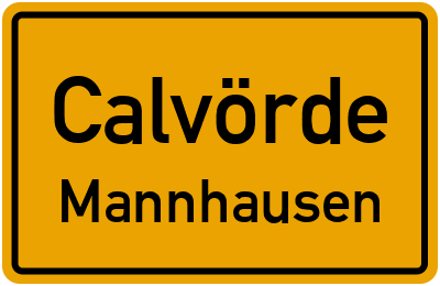 Straßenverzeichnis Calvörde Mannhausen