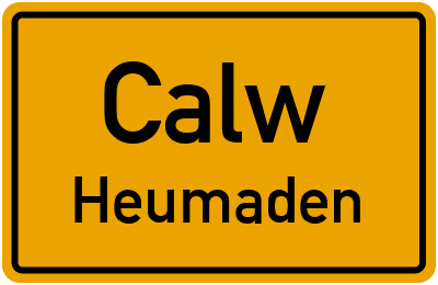 Ortsschild Calw Heumaden