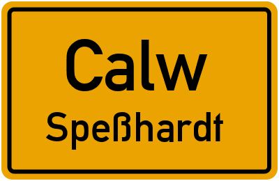 Ortsschild Calw Speßhardt