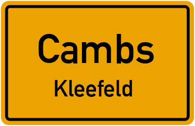 Straßenverzeichnis Cambs Kleefeld