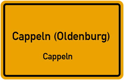 Ortsschild Cappeln (Oldenburg) Cappeln