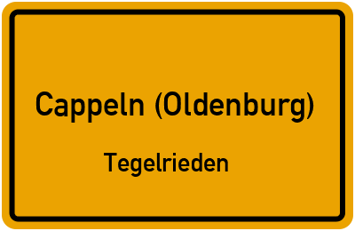 Straßenverzeichnis Cappeln (Oldenburg) Tegelrieden