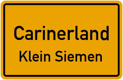 Straßenverzeichnis Carinerland Klein Siemen