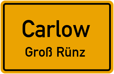 Straßenverzeichnis Carlow Groß Rünz