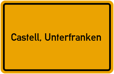 Ortsschild von Gemeinde Castell, Unterfranken in Bayern