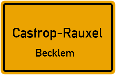 Straßenverzeichnis Castrop-Rauxel Becklem