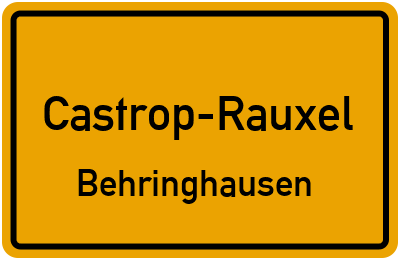 Ortsschild Castrop-Rauxel Behringhausen