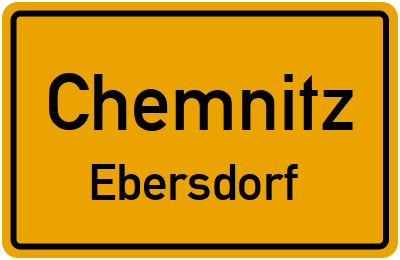 Ortsschild Chemnitz Ebersdorf