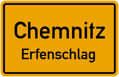 Ortsschild Chemnitz Erfenschlag