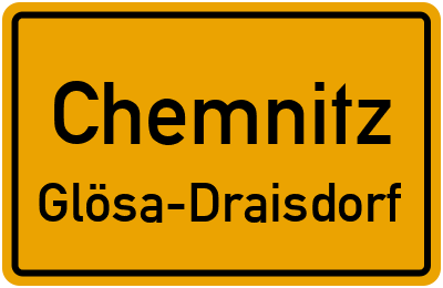 Ortsschild Chemnitz Glösa-Draisdorf