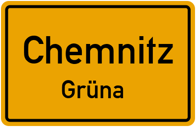 Ortsschild Chemnitz Grüna