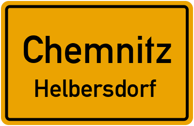 Ortsschild Chemnitz Helbersdorf