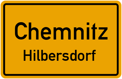 Ortsschild Chemnitz Hilbersdorf