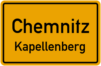 Ortsschild Chemnitz Kapellenberg