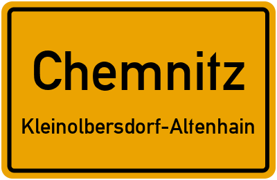 Ortsschild Chemnitz Kleinolbersdorf-Altenhain