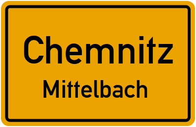 Ortsschild Chemnitz Mittelbach