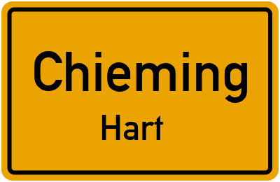 Ortsschild Chieming Hart