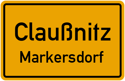 Ortsschild Claußnitz Markersdorf