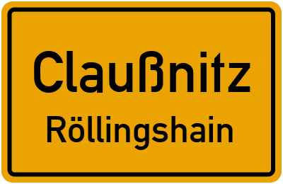 Ortsschild Claußnitz Röllingshain