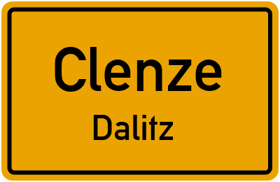 Ortsschild Clenze Dalitz