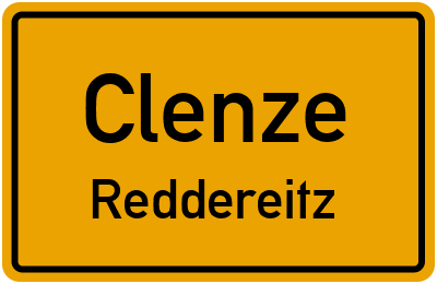 Ortsschild Clenze Reddereitz
