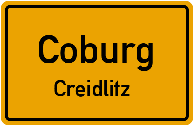 Ortsschild Coburg Creidlitz