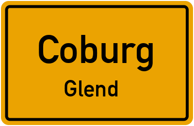 Ortsschild Coburg Glend