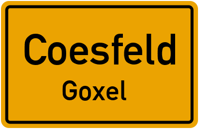 Ortsschild Coesfeld Goxel
