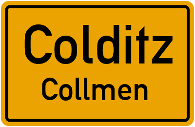 Ortsschild Colditz Collmen