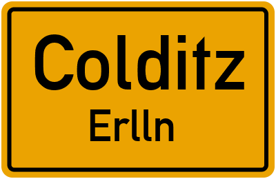 Ortsschild Colditz Erlln