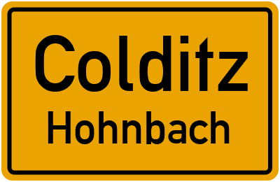 Ortsschild Colditz Hohnbach
