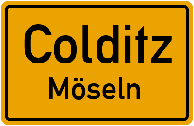 Ortsschild Colditz Möseln