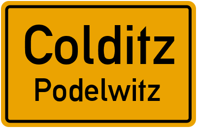 Ortsschild Colditz Podelwitz
