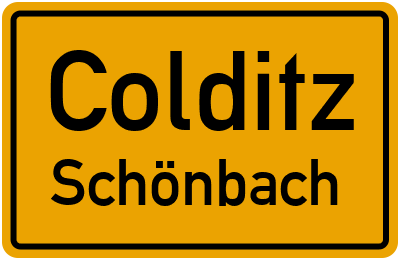 Ortsschild Colditz Schönbach