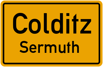 Ortsschild Colditz Sermuth