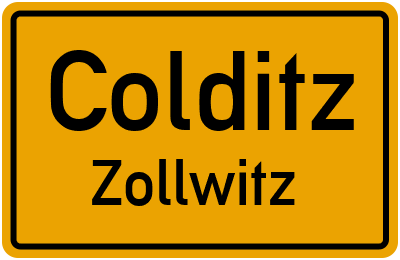 Ortsschild Colditz Zollwitz