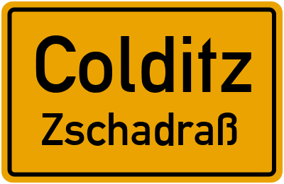 Ortsschild Colditz Zschadraß