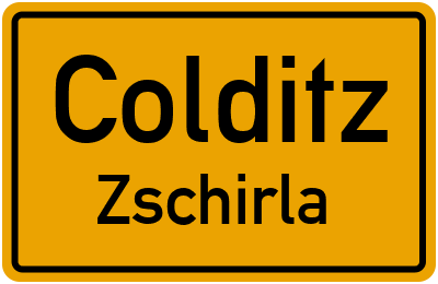 Ortsschild Colditz Zschirla