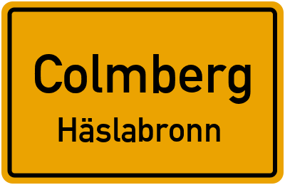 Ortsschild Colmberg Häslabronn