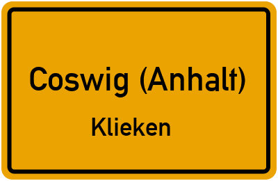 Straßenverzeichnis Coswig (Anhalt) Klieken
