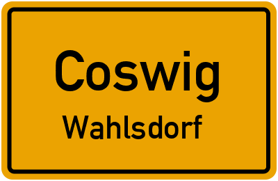 Straßenverzeichnis Coswig Wahlsdorf