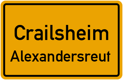 Straßenverzeichnis Crailsheim Alexandersreut