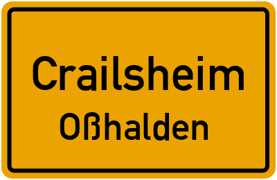Straßenverzeichnis Crailsheim Oßhalden