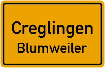 Ortsschild Creglingen Blumweiler